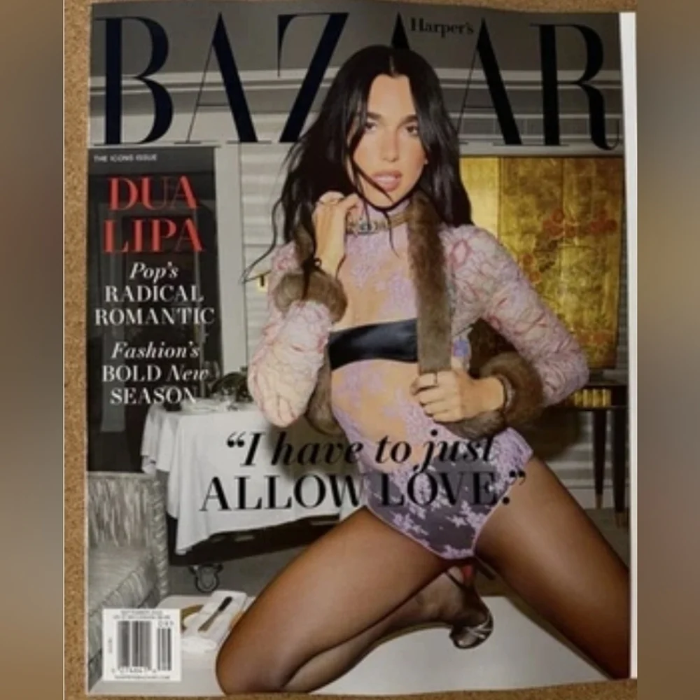 Harper's Bazaar USA Magazine September 2025 Dua Lipa Single Issue Pops Romantic